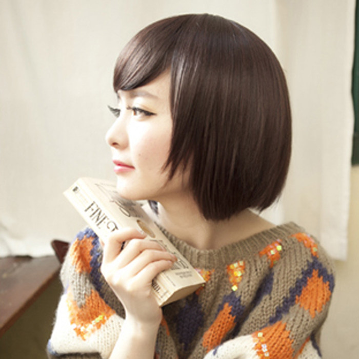 假发女短发帅气 气质发型 修脸圆脸假发套 bobo头短梨花假发