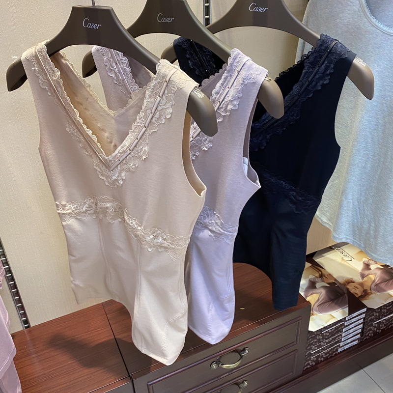 凯撒v领花边随心裁收腹塑身内衣