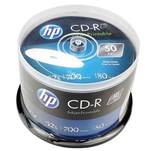 音乐CD专用空白刻录盘700M R50片桶装 HP惠普可打印CD刻录光盘
