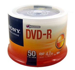 空白刻录光盘 行货索尼50片桶装 原装 SONY索尼DVD R16X倍速刻录盘