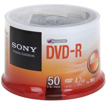SONY索尼DVD-R16X倍速刻录盘 空白刻录光盘 原装行货索尼50片桶装