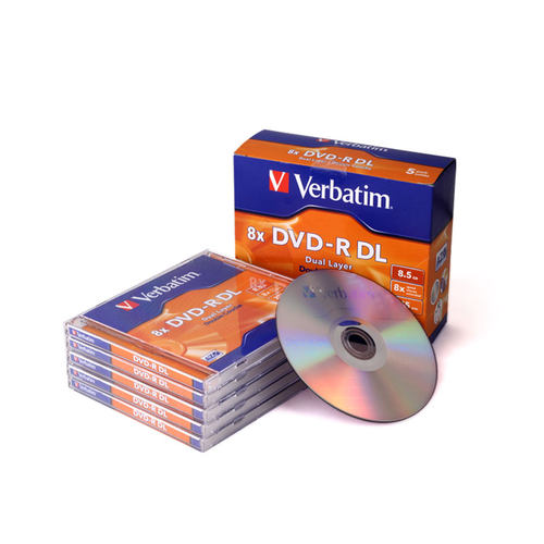 Verbatim威宝5片装8倍速刻录盘DVD-R DL空白光盘8.5GB 单面双层盘