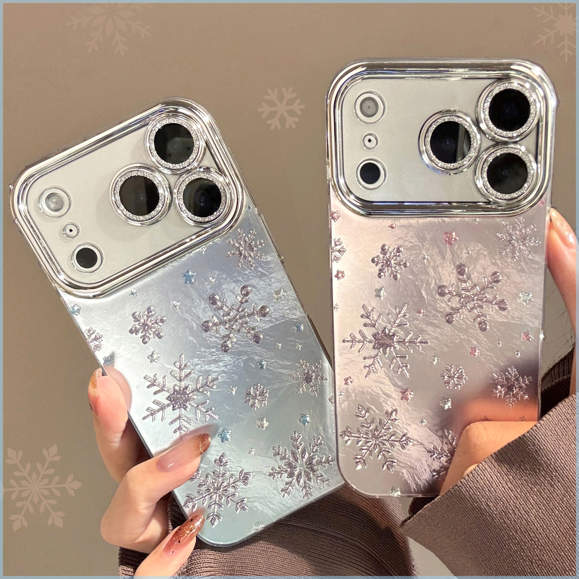 雪花闪粉苹果17promax手机壳