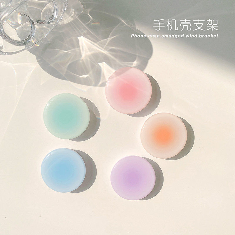 日本和韩国简单的艺术污迹手机安全气囊支架便携式可伸缩桌面工艺品的