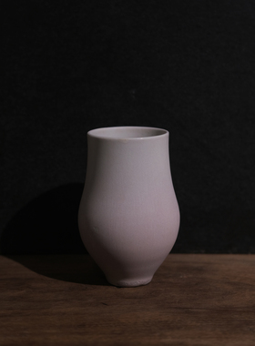 日本陶艺家吉田太郎作品：白色小花瓶敞口（现货）