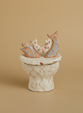 做家粗陶储物活泼家居鱼