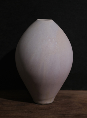 日本陶艺家吉田太郎作品：白色花器花器釉色美（现货）