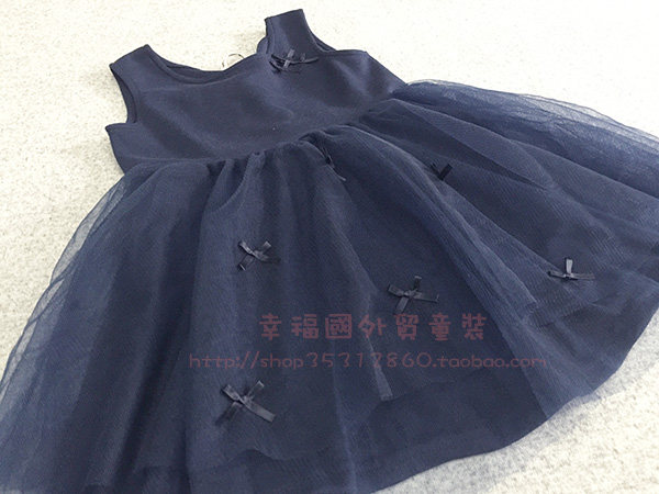 包邮特价 春夏秋冬 日单外贸女宝宝儿童纯棉蝴蝶结无袖背心连衣裙