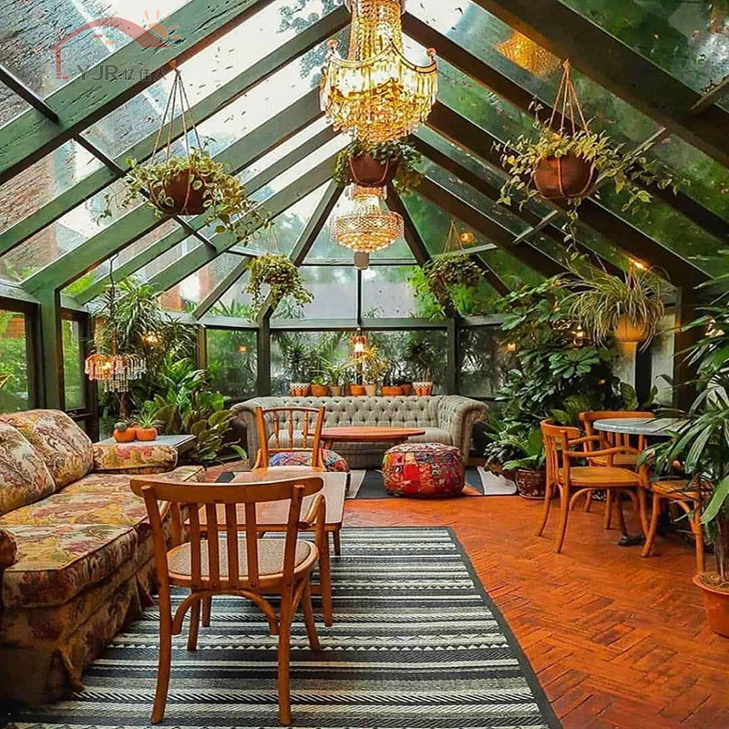 欧式阳光房别墅露台断桥铝合金门窗封阳台玻璃房天井遮雨棚定制