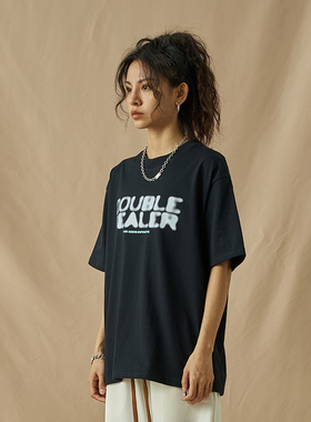 DoubleDealer原创设计师日系小众品牌夏季短袖虚化LOGOT恤潮上衣