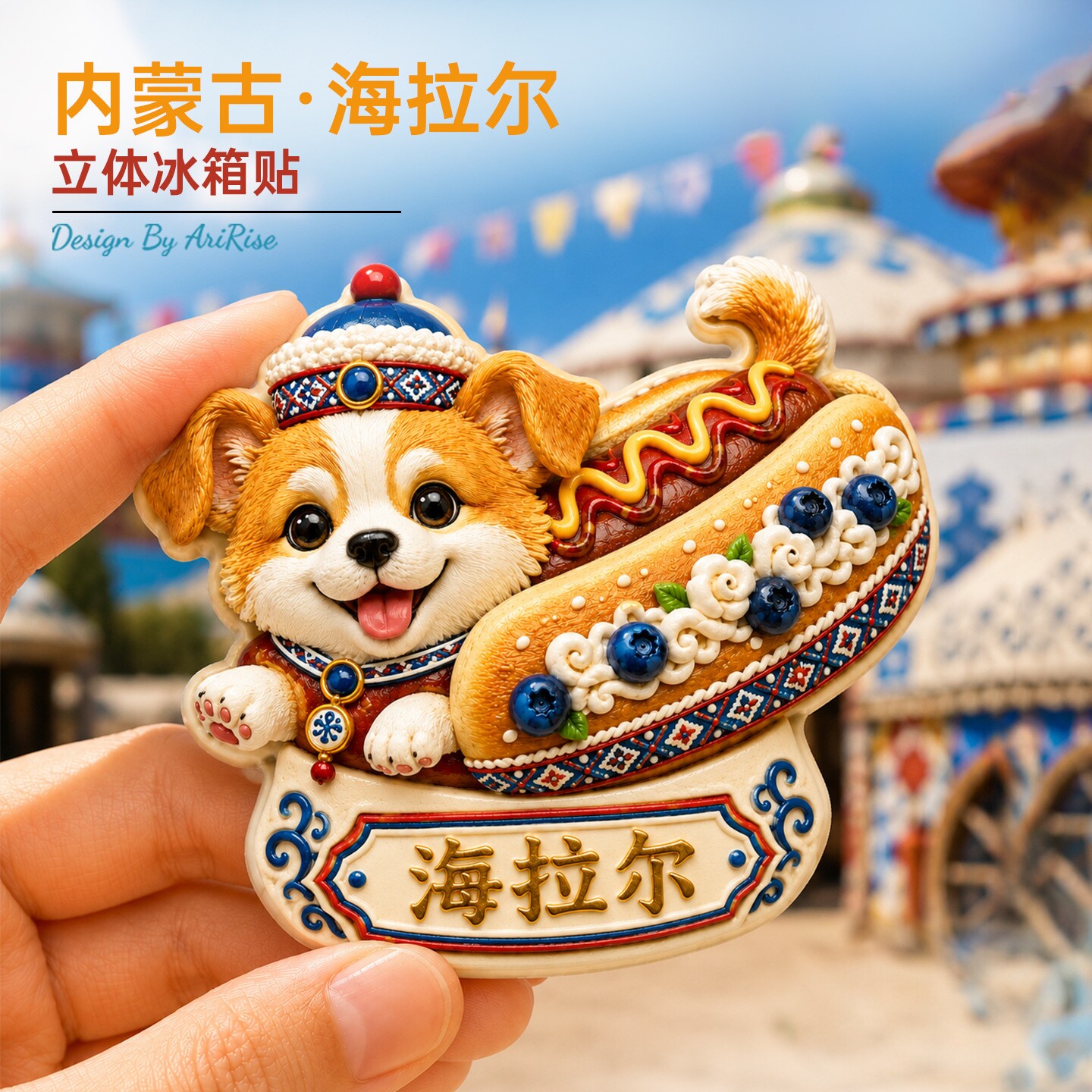内蒙古海拉尔热狗立体冰箱贴