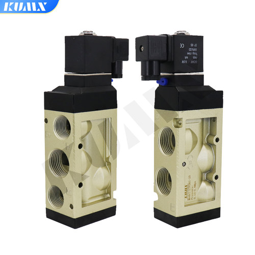 KUMX积木气动大口径1寸电磁阀两位五通三位五通6分螺纹口