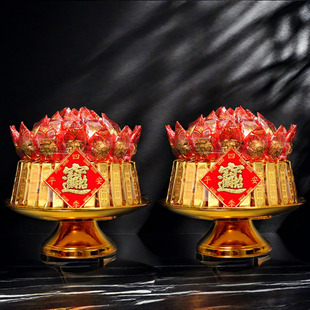 大吉大利金条莲花供佛糖塔潮汕闽南拜观音妈祖天公佛拜拜供品糖塔