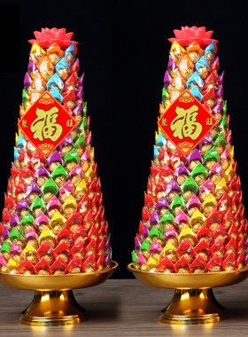 供佛七彩莲花灯拜佛糖塔