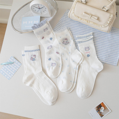 爱丽丝洛丽塔猫咪薄款透气中筒袜