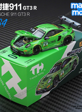 TH 1:64 保时捷911GT3R绿色赛车龙合金汽车模型摆件 TrendsHobby