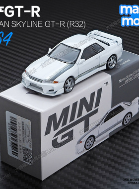 MINIGT现货1/64 日产SkylineGTR32白色 JDM跑车合金汽车模型 1066