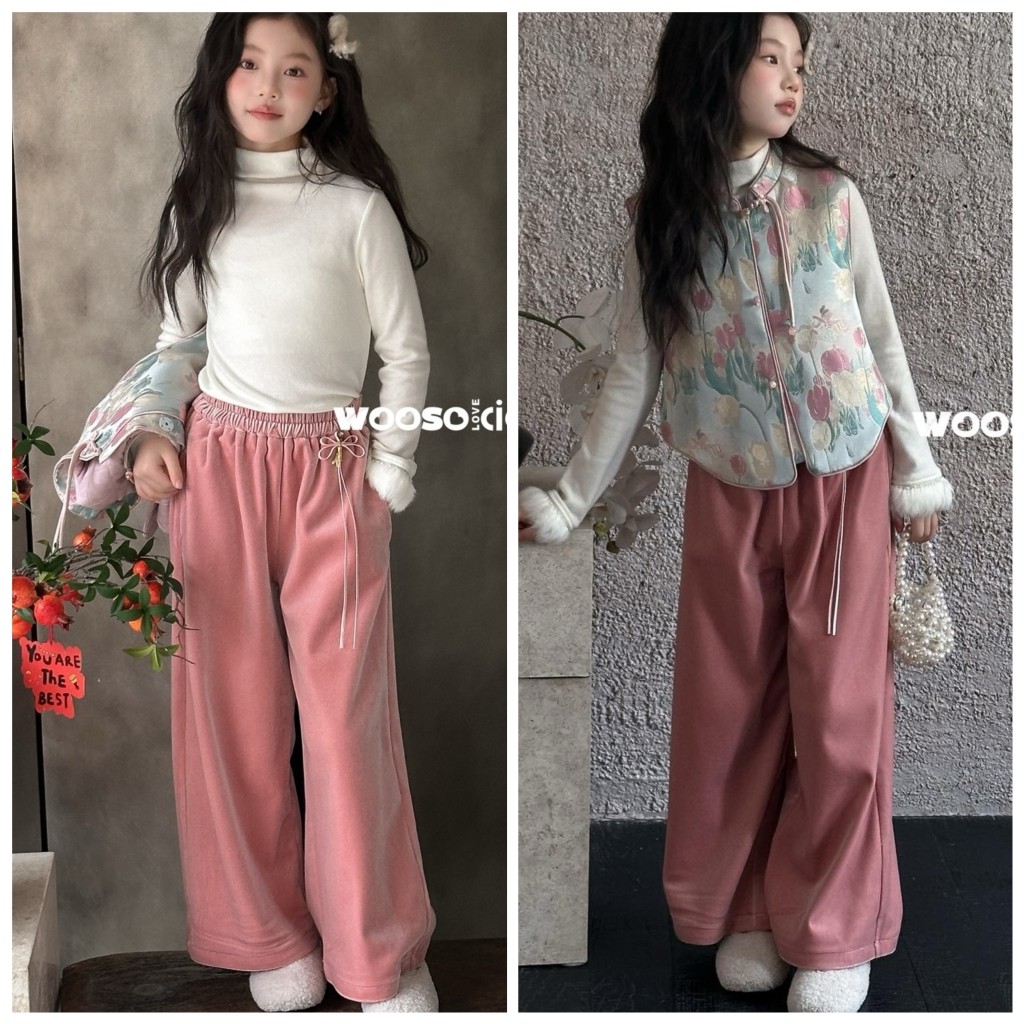 吾束abc2025冬95050夹棉马甲新78130丝绒裤55575打底衫中大女童,童装/婴儿装/亲子装,裤子,淘宝优惠券,粉丝福利购,淘宝优惠卷