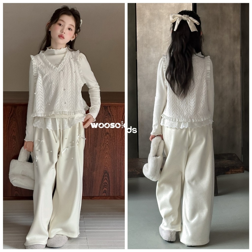 吾束abc2025秋冬新款55601打底衫马甲两件套55606加绒阔腿裤女童,童装/婴儿装/亲子装,套装,淘宝优惠券,粉丝福利购,淘宝优惠卷