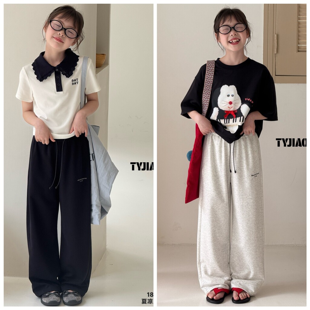 天依角2026春夏18506新款超薄冰感直筒卫裤中大男女童中性大组