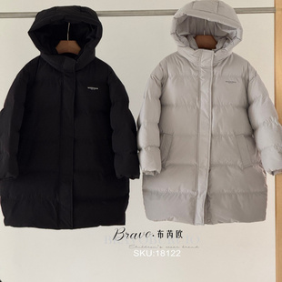 布芮歐2025冬新款 羽絨服中大童男女童中性可親子 18122連帽長款