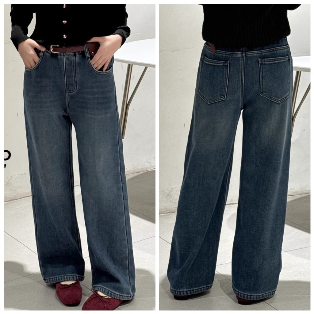 特天依角2025冬25079新25138一体25175加绒窄版直筒牛仔裤男女童