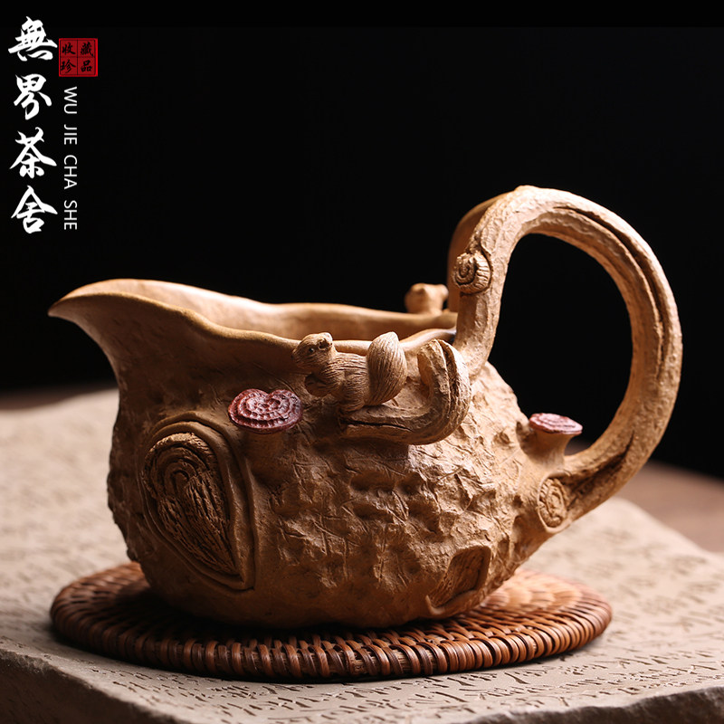 宜兴紫砂主人杯公道杯松鼠供春杯分茶器茶海名家全手工茶杯大号