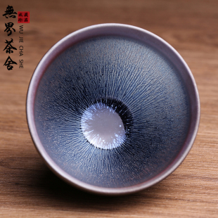 非遗大师陈国文银毫建盏主人杯茶盏全手工曜变兔毫鹧鸪斑茶器茶具
