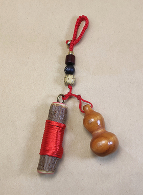 老桃树桃木挂件钥匙扣中国结随身携带迷你挂饰手把玩件东南桃树枝