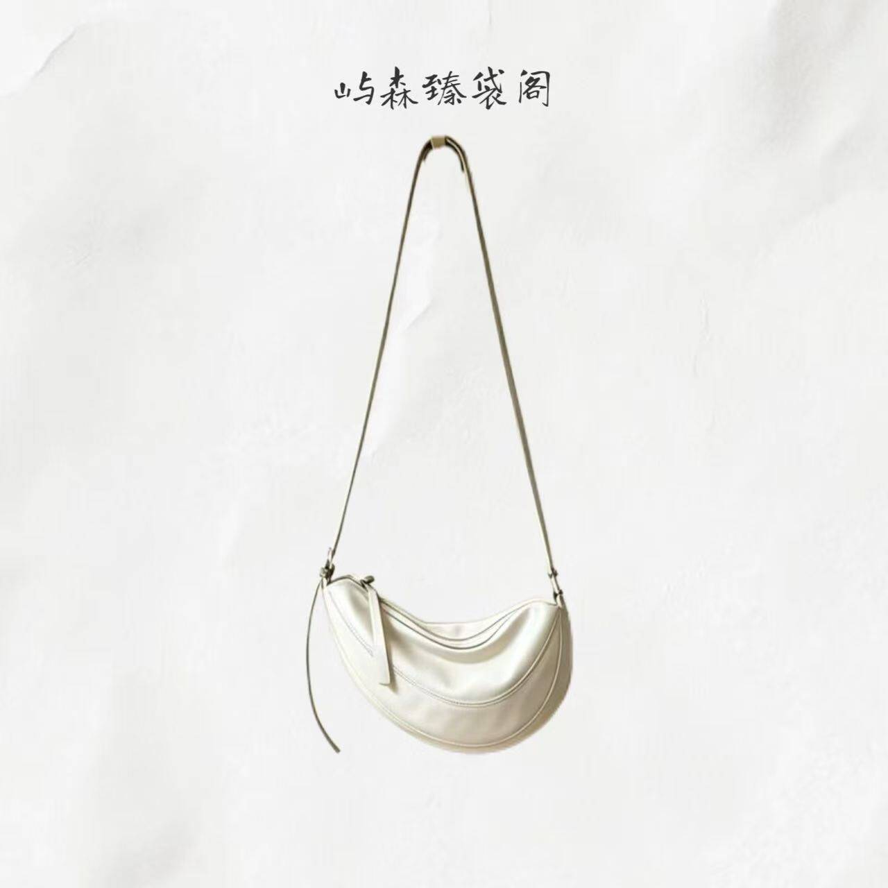 真皮风琴包简约羊皮月牙包女大容量通勤单肩腋下包斜挎饺子包3729