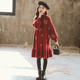 英国next music女童秋冬连衣裙2024新款 过年洋气大童红色毛衣裙子