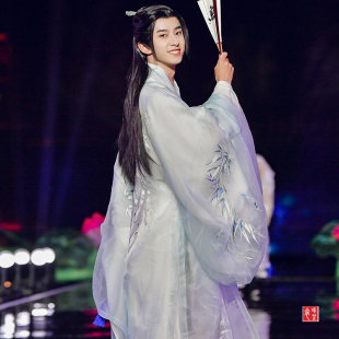畅衣笙原创2020人气翎风汉服真丝手推绣量身定做刘宇同款 国风大典