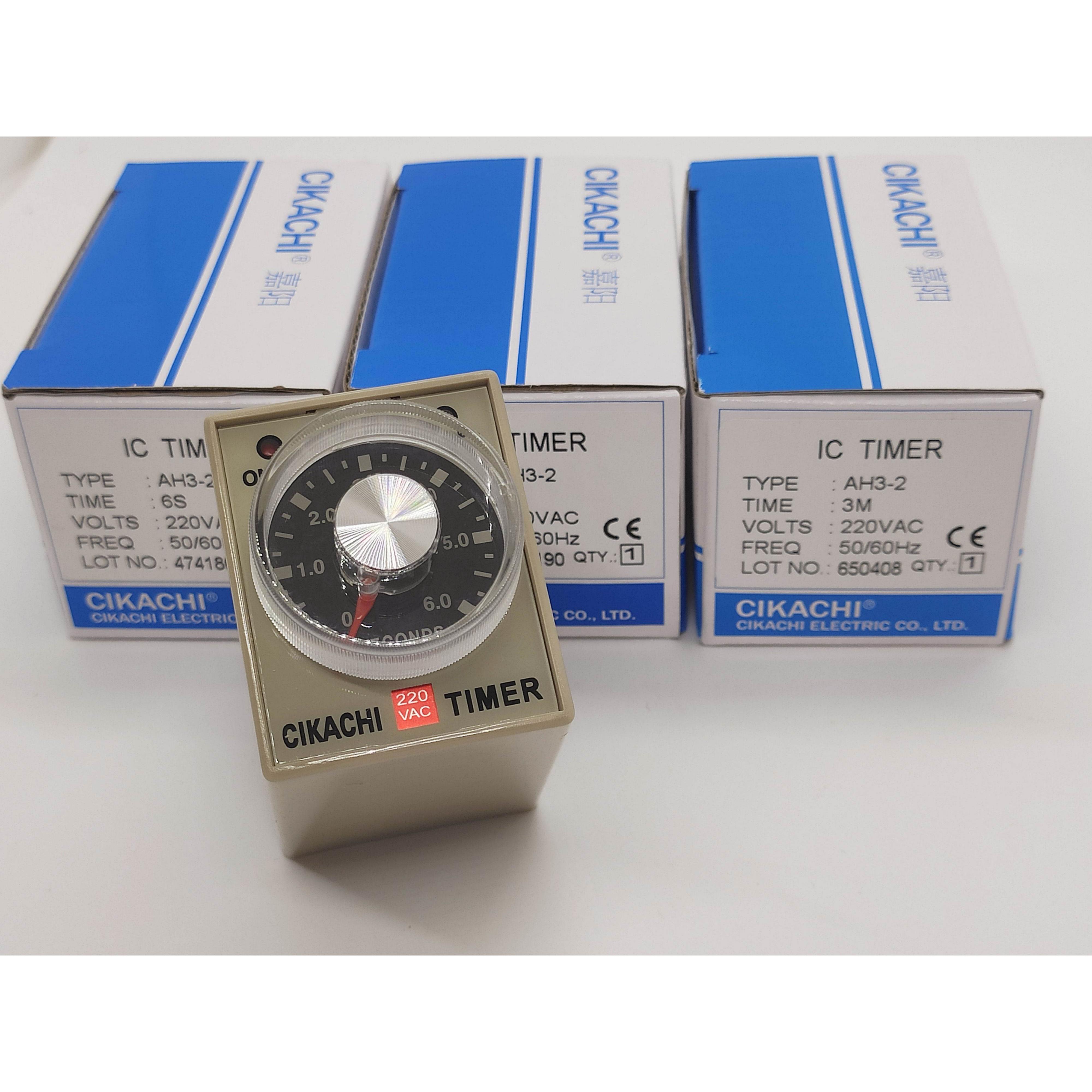 询价正品CIKACHI台湾嘉阳AH3-2时间继电器 园8脚控制器AC220 S秒