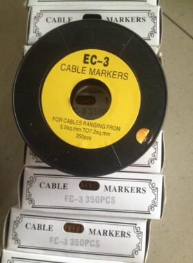 询价控制线码管EC-3线号码管 黄色出口型异型线标示字码管机箱电
