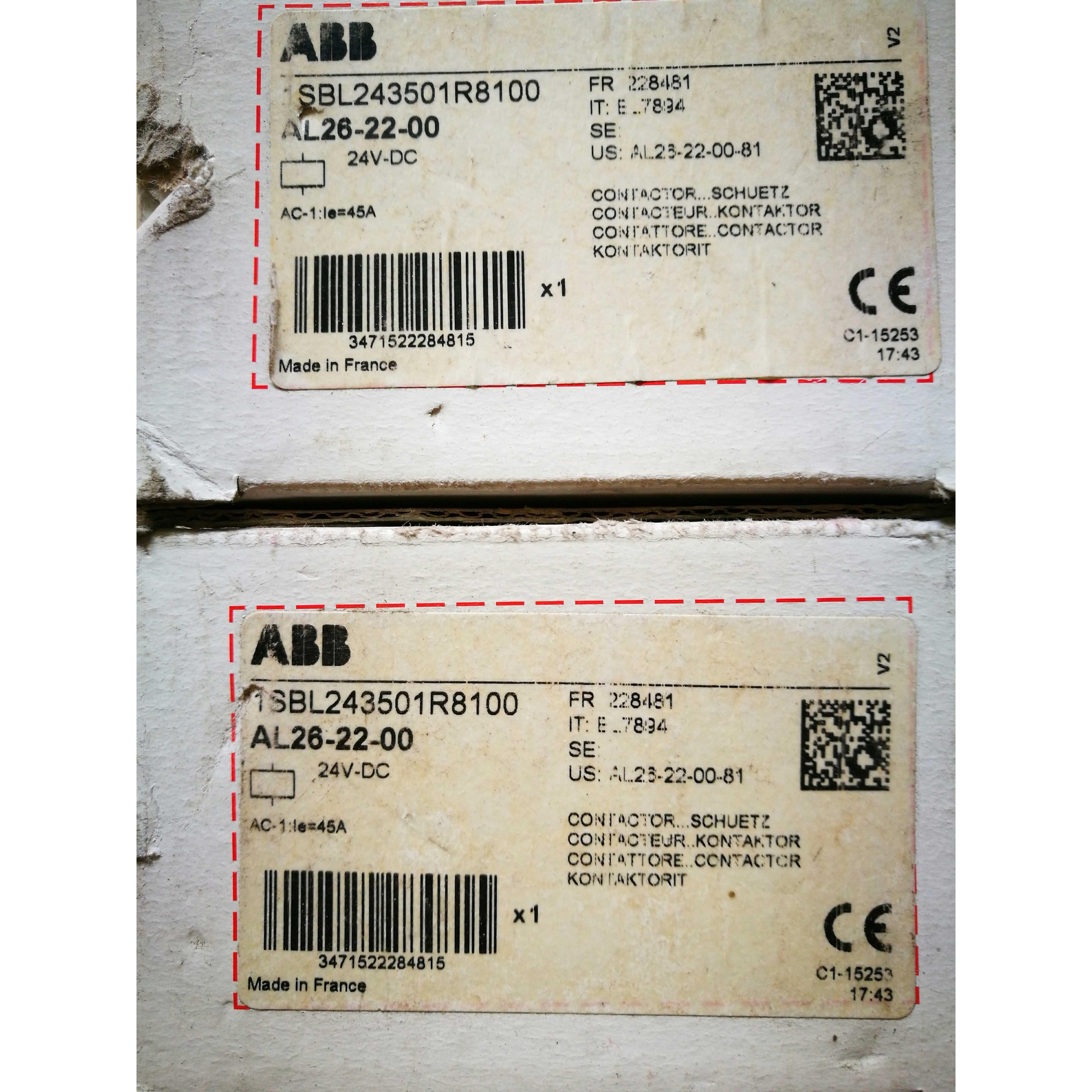 询价原装ABB直流接触器AL26-22-00 DC24V 现货议价