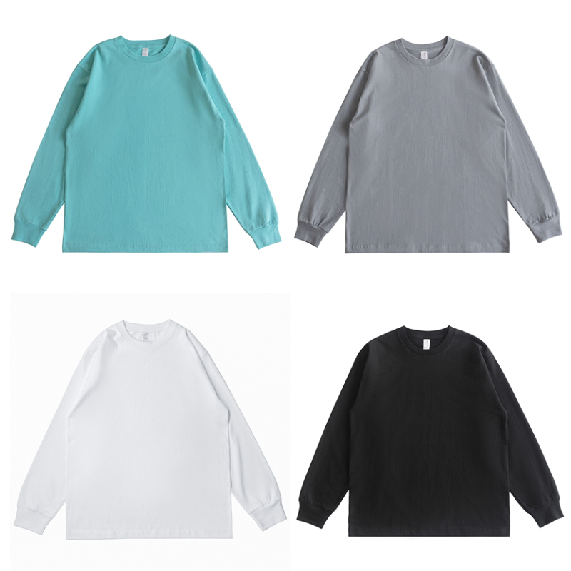 日系重磅收口袖长袖恤打底衫