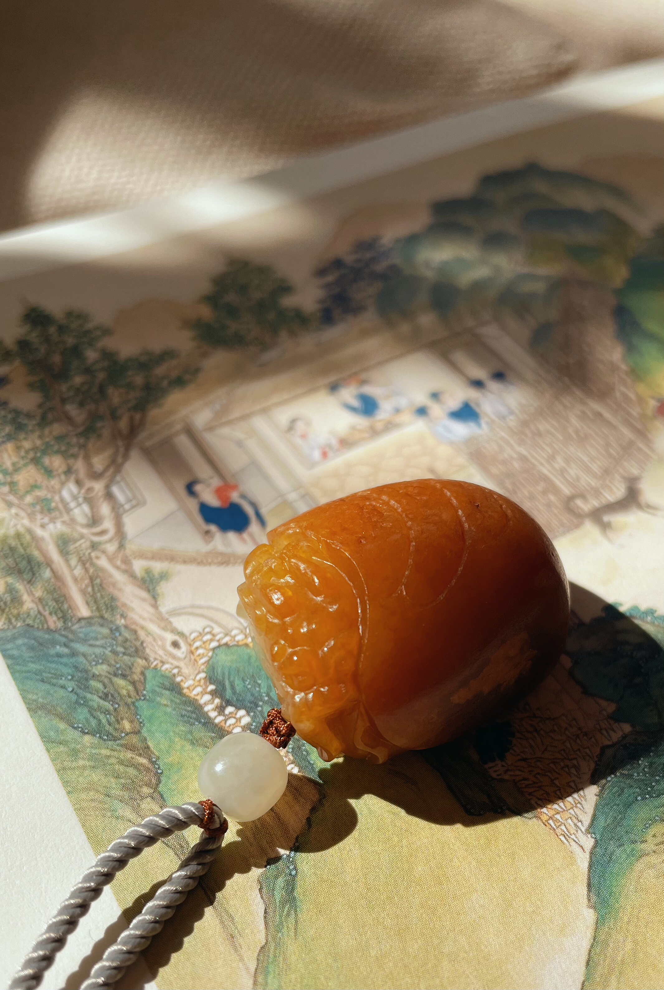 「雅布藤」橘红满皮龙龟。纳福护佑。新疆和田玉籽料独籽挂件吊坠