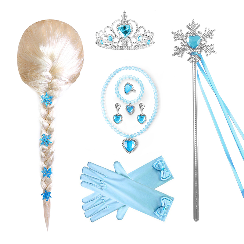 女童皇冠魔法棒假发头纱儿童配饰