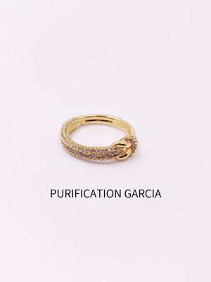 Purification Garcia小众轻奢镶钻结头效果戒指，厚电镀加保护