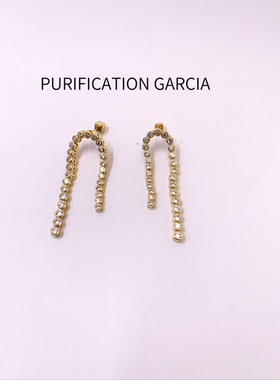 Purification Garcia轻奢时尚大小规格渐变耳饰镶嵌锆石厚金电镀