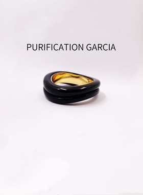Purification Garcia高质轻奢时尚金属镶嵌树脂扭曲手镯厚金电镀
