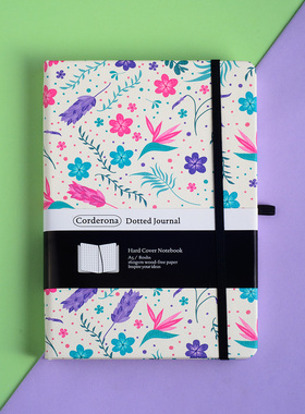 A5花卉点阵子弹笔记本160gsm绑带记事日记文艺硬面抄小清新手账本