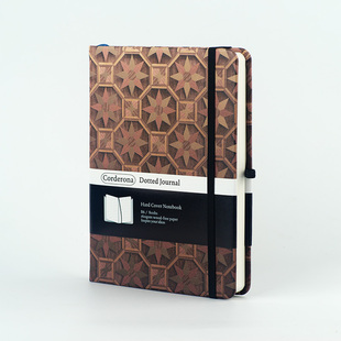 木纹点阵子弹笔记本160gsm仿皮学生创意潮流B6硬面绑带手账本
