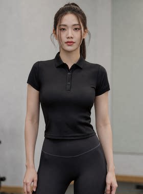 定制logo健身教练工作服POLO衫女