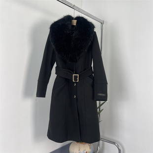 昵子大码 外套 大毛领中长款 外贸欧美捡漏