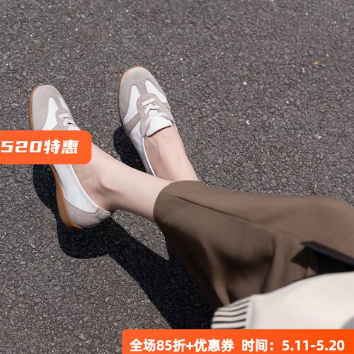 宽楦软底 舒适透气  舒适德国KUFENBERG 2172松紧鞋带低跟女鞋