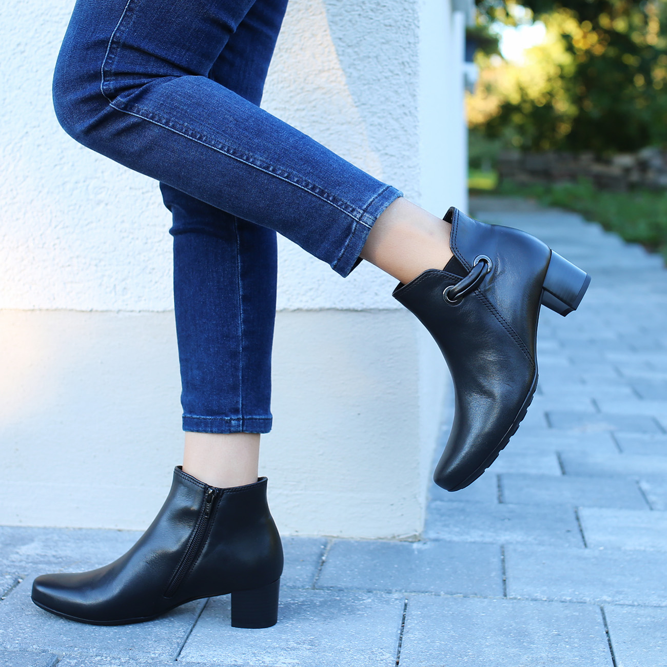 GABOR办公室风宽楦软底短靴