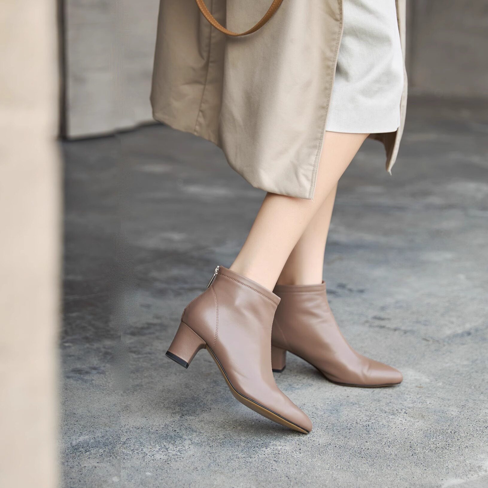 柔软羊皮 优雅中跟 德国KUFENBERG7326 舒适里外全皮宽楦短靴