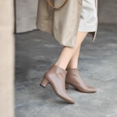 德国KUFENBERG7326 柔软羊皮 优雅中跟 舒适里外全皮宽楦短靴