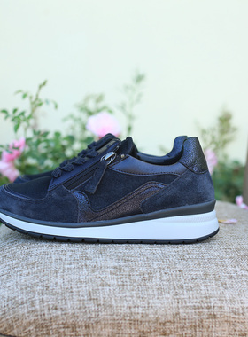 胖脚拇外翻也能穿 宽楦鞋面双拉链德国GABOR 76.307 坡跟真皮女鞋